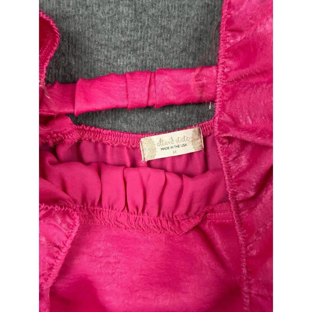 Altar'd State Hot Pink Mini Dress with Puff Sleeves - Picture 3 of 5